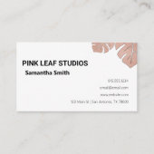 Rose Gold Monstera Visitenkarte (Vorderseite)