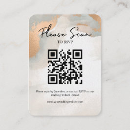 Rose Gold Moody Watercolor Abstrakt QR Code UAWG Platzkarte