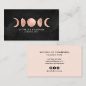 Rose Gold Moon Phases Astrologie Visitenkarte (Vorne/Hinten)