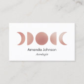 Rose Gold Moon Phases Astrologie Yoga Holistik Visitenkarte (Vorderseite)