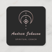 Rose Gold Moon Spirituelle Coach Heiler Celestial Quadratische Visitenkarte (Vorderseite)