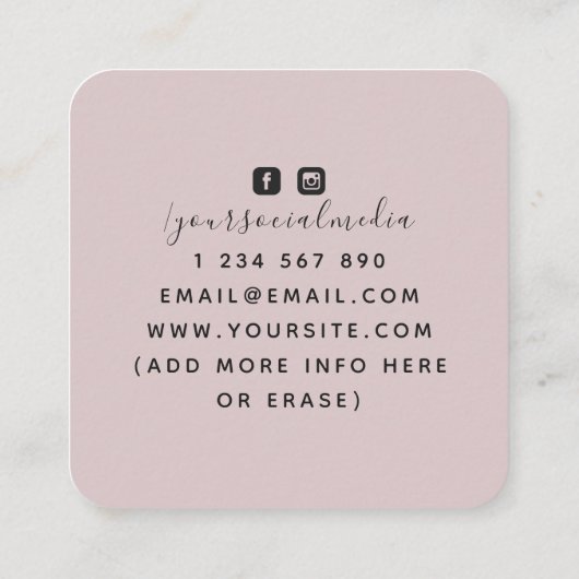 Rose Gold Moon Spirituelle Coach Heiler Celestial Quadratische Visitenkarte (Rückseite)