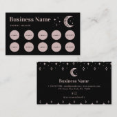 Rose Gold Moon Star Energy Healer Loyalty Card Treuekarte (Vorne/Hinten)