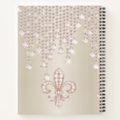 Rose Gold, Morganit und Glitzer Fleur-de-lis Notizblock (Rückseite)