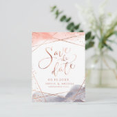 Rose Gold Morgendämmerung Wasserfarben Save the Da Postkarte (Stehend Vorderseite)