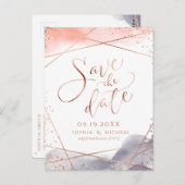 Rose Gold Morgendämmerung Wasserfarben Save the Da Postkarte (Vorne/Hinten)