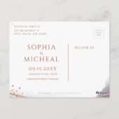 Rose Gold Morgendämmerung Wasserfarben Save the Da Postkarte (Rückseite)