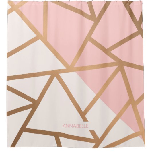 Rose Gold Mosaik Duschvorhang (Vorderseite)