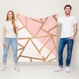 Rose Gold Mosaik Fleecedecke
