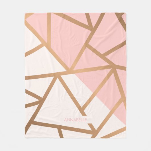 Rose Gold Mosaik Fleecedecke (Vorderseite)