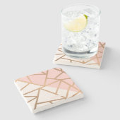 Rose Gold Mosaik Steinuntersetzer (Seitenansicht)