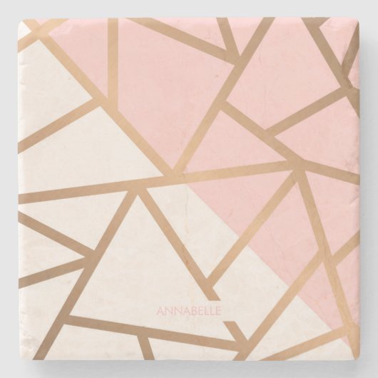 Rose Gold Mosaik Steinuntersetzer (Vorderseite)