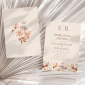 Rose Gold Mousse Monogram Probe Dinner Einladung