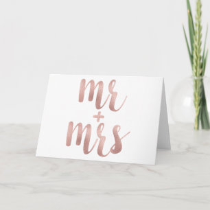 Rose Gold Mr. & Mrs. Cards, Folie Schriftart Karte