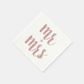 Rose gold Mr. & Mrs Cocktail Servietten, Glitzer Serviette (Ecke)
