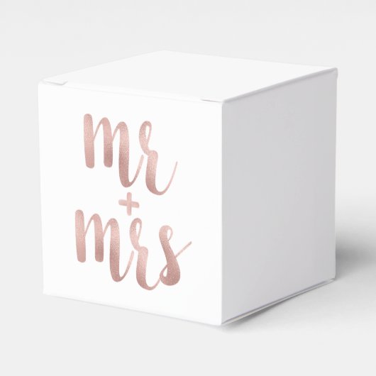 Rose Gold Mr. & Mrs. Gunst Kisten, Folie Schriftar Geschenkschachtel (Vorderseite)