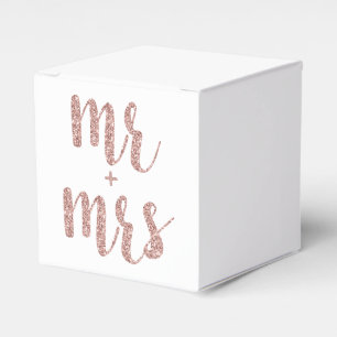 Rose Gold Mr. & Mrs. Gunsten Boxen, Glitzer Schrif Geschenkschachtel