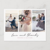 Rose Gold Multi Foto Collage Hochzeit Vielen Dank Postkarte (Vorderseite)