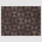 Rose Gold-Muscheln auf Black Decoupage Seidenpapier (Vorderseite)