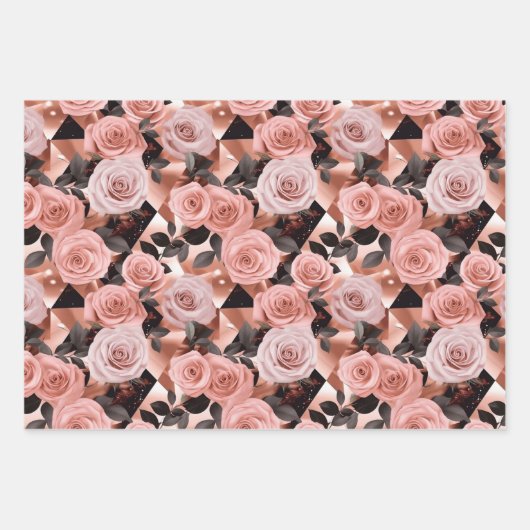 Rose Gold Muster Geschenkpapier Set (Vorderseite)