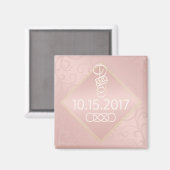 Rose Gold Muster Keepake Magnet (Vorderseite/Rückseite)