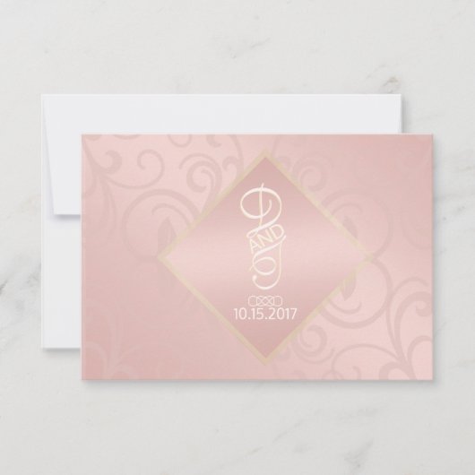 Rose Gold Muster Vielen Dank Karten (Vorderseite)