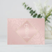Rose Gold Muster Vielen Dank Karten (Stehend Vorderseite)