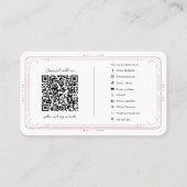 Rose Gold Mystical Tarot Reader Social Media QR Visitenkarte (Rückseite)