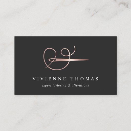 Rose-Gold-Nadel | Seamstress oder Schneider Visitenkarte (Vorderseite)