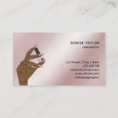 Rose Gold Nagelsalon Frau Hand Nägel Technikerin b Visitenkarte (Rückseite)