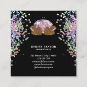 Rose Gold Nagelsalon Frau Hand Nägel Technikerin Quadratische Visitenkarte (Rückseite)