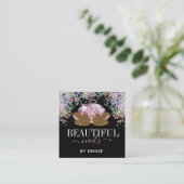 Rose Gold Nagelsalon Frau Hand Nägel Technikerin Quadratische Visitenkarte (Stehend Vorderseite)