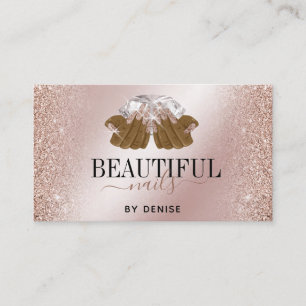 Rose Gold Nagelsalon Handnails Technikerin Visitenkarte