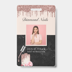 Rose Gold Nagelstudio Mitarbeiter Foto ID Ausweis