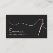 Rose Gold Nähneedle Thread Seamstress Black Bu Visitenkarte (Vorderseite)