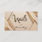 Rose Gold Nail-Künstlerskript Geometrisches Logo Visitenkarte (Vorderseite)