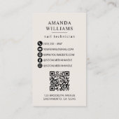 Rose Gold Nail Polnische Flasche Nail Techniker Visitenkarte (Rückseite)