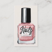Rose Gold Nail Polnische Flasche Nail Techniker Visitenkarte (Vorderseite)
