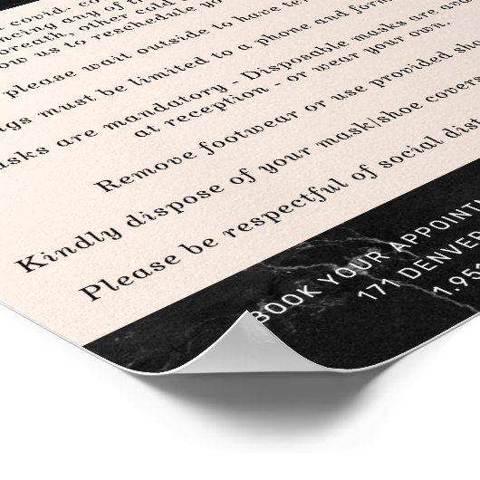 Rose Gold Nail Salon Covid Gewissenswerte Sicherhe Poster (Ecke)