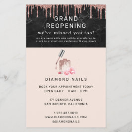 Rose Gold Nail Salon Grand Wiedereröffnung Covid S Flyer