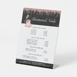 Rose Gold Nail Salon | Menüpreisliste Sockelschild