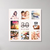 Rose Gold Name Foto Collage Leinwanddruck (Vorderseite)