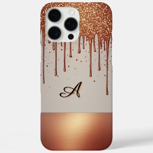 ✨ Rose Gold Name Glow – Glitter Drip Luxus individ Case-Mate iPhone Hülle (Rückseite)