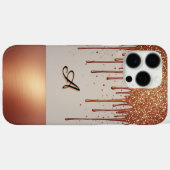 ✨ Rose Gold Name Glow – Glitter Drip Luxus individ Case-Mate iPhone Hülle (Rückseite (Horizontal))