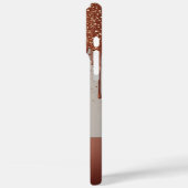 ✨ Rose Gold Name Glow – Glitter Drip Luxus individ Case-Mate iPhone Hülle (Rückseite / Links)