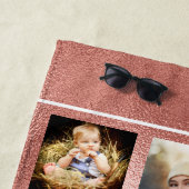 Rose Gold Name Skript Foto Collage Strandtuch (Beispiel)