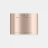 Rose Gold Name Web Telefonnummer Pink Post-it Klebezettel (Vorderseite)