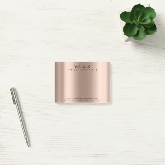 Rose Gold Name Web Telefonnummer Pink Post-it Klebezettel (Büro)