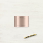 Rose Gold Name Web Telefonnummer Pink Post-it Klebezettel (Auf Schreibtisch)