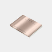 Rose Gold Name Web Telefonnummer Pink Post-it Klebezettel (angewinkelt)